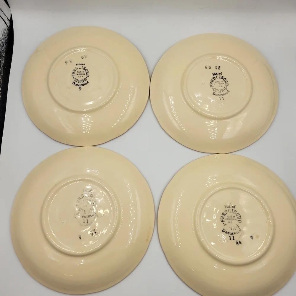 Vintage Franciscan Apple Set of 4 Cups & 4 Saucers